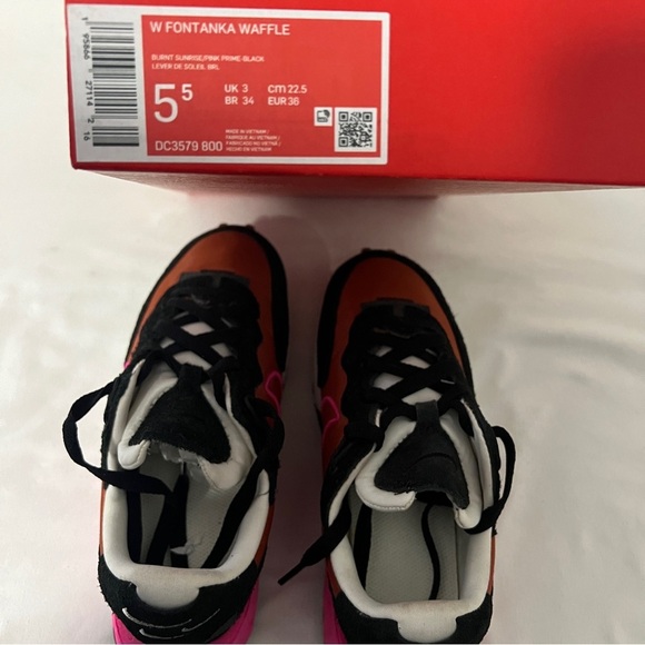 Nike W Fontanka Waffle Womens Sz 5.5 Burnt Sunrise/Pink Prime Blk DC3579800 EUC - Picture 7 of 9